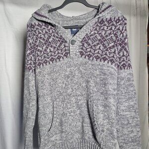 Women's Heavy Set Knit Winter Sweater with Hood. Size Small.